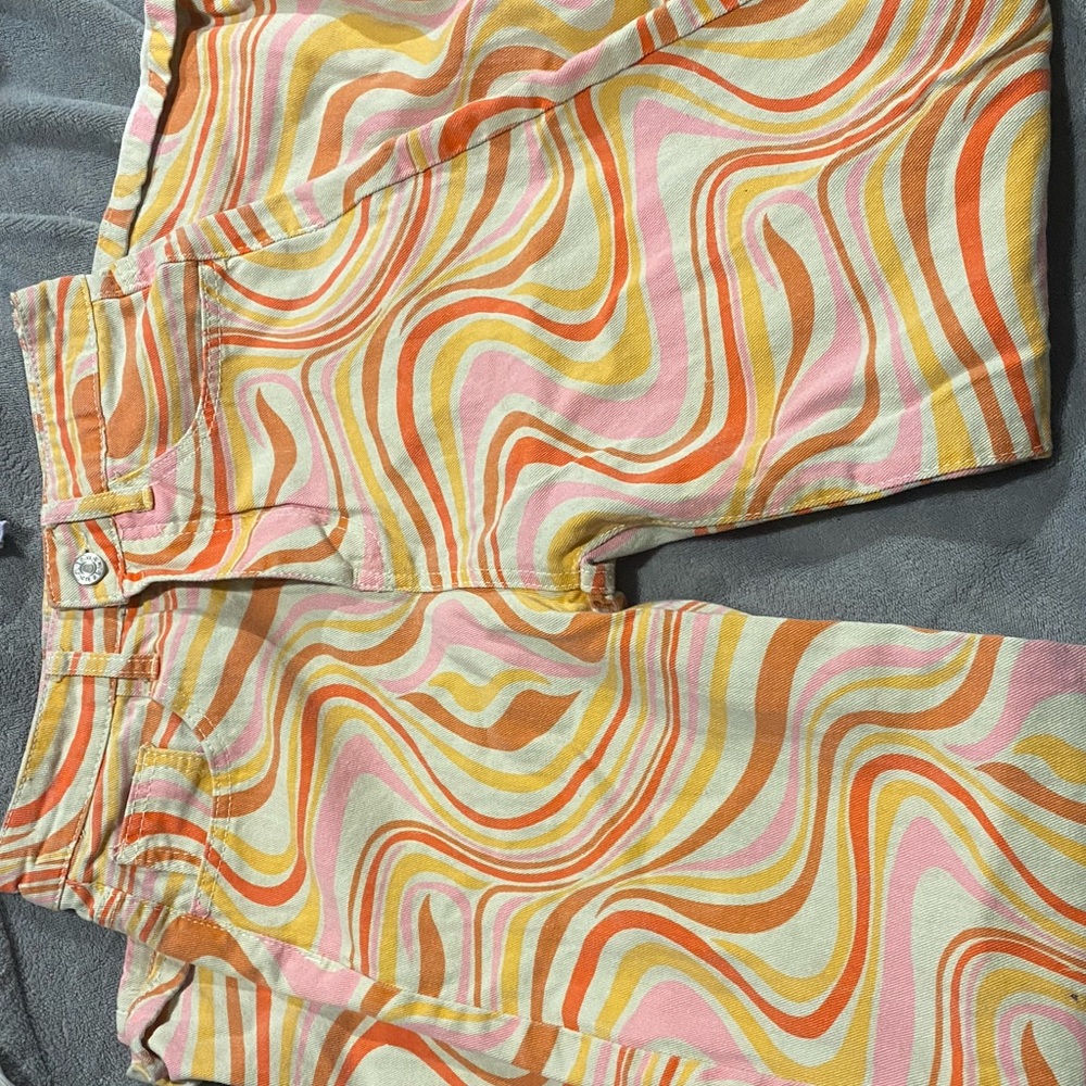 Multicolored flared pants